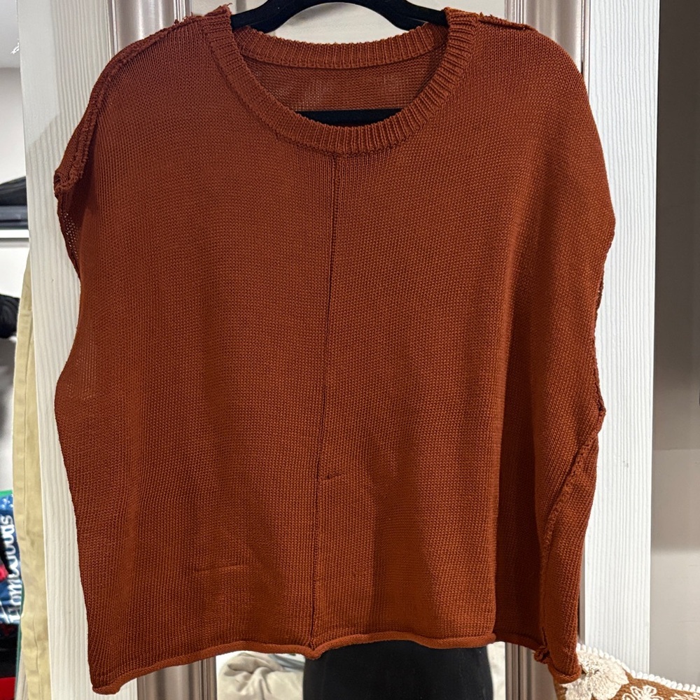 Women's Rust Sweater Vest